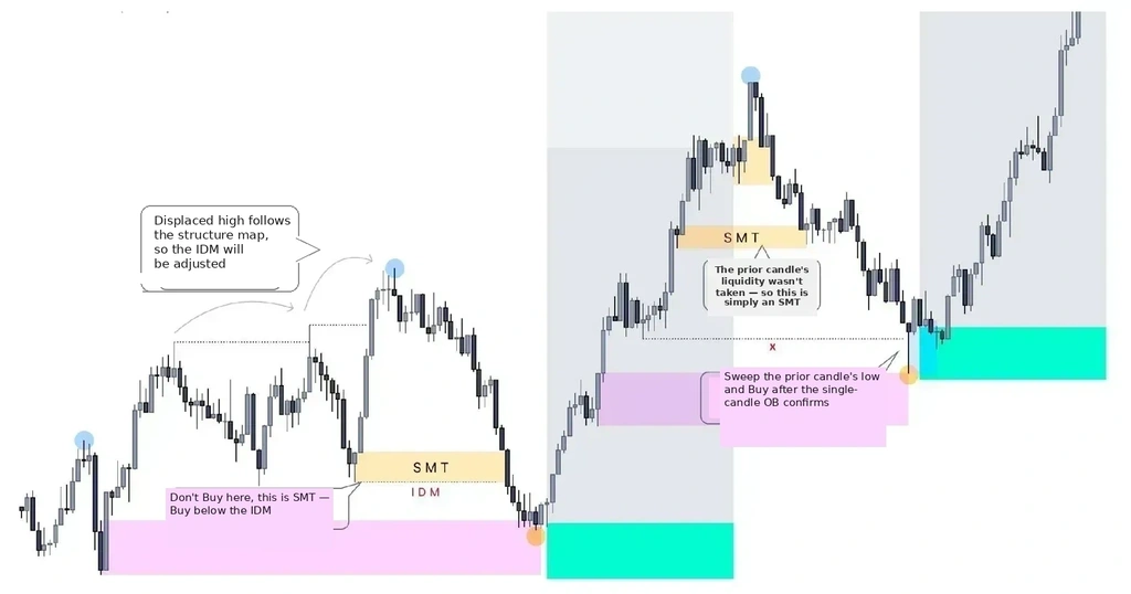 Identifying SMT when the market is bullish