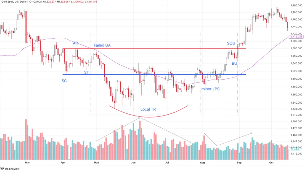 Rounding bottom variation XAU/USD